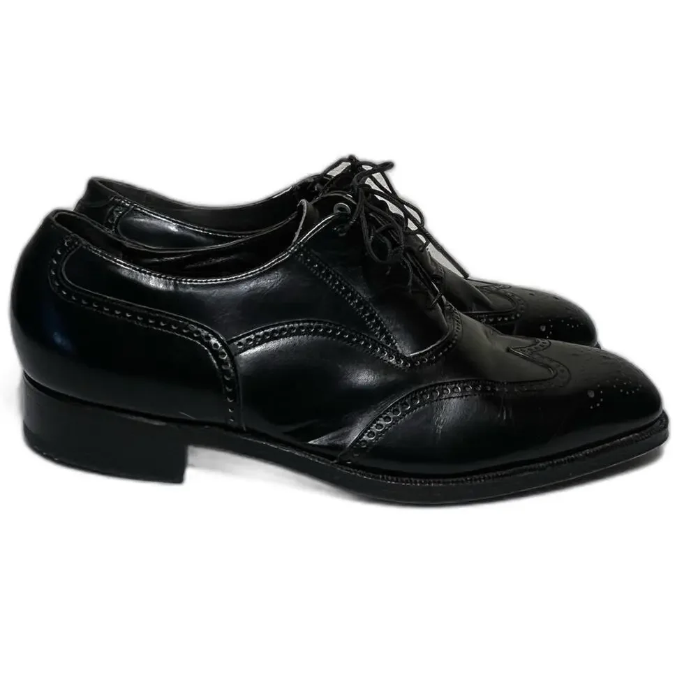 Florsheim Black Leather Wingtip Lace Up Dress Oxfords Shoes Royal Men's 8.5
